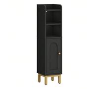 Armoire de salle de bain, petit meuble de rangement de salle de bain, support à papier toilette étroit, armoire d'angle avec porte et étagères, accessoires de salle de bain 20 * 20 * 83 cm En parlant 