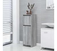 vidaXL Cabinet de Salle de Bain avec tiroir Chêne Noir 30 x 30 x 95 cm, Solution de Rangement Compact, Cabinet de Salle de Bain Moderne, étagère rectangulaire, mobilier Pratique en Bois