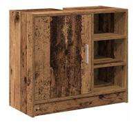 Armoire de salle de bain rustique - vidaXL - Bois massif recyclé - 63x29x55 cm - Bois Ancien - Trois étagères