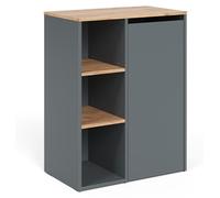 Armoire de salle de bain Vicco Viktor Anthracite/chêne doré 68x88.2cm avec des étagères ouvertes, Model 55164