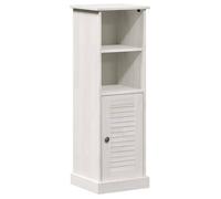 Armoire de salle de bain - vidaXL - Blanc et Blanc Antique - Bois de pin massif - 37x34x110 cm - 4 étagères - 1 porte