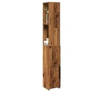 Armoire de salle de bain vieux bois 25x25x170cm bois ingénierie Marron G