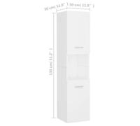 Armoire de salle de bain - VINGVO - 30x30x130 cm - Aggloméré - Blanc - Chic