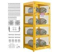 Armoire de sécurité pour bouteilles de gaz VEVOR, 762 x 762 x 1785 mm, armoire de stockage pour matières dangereuses en acier au carbone, cage de stockage à 4 niveaux pour 8 bouteilles de propane, ave
