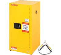 Armoire de stockage de sécurité VEVOR 16 gallons, 460 x 460 x 900 mm Armoire de sécurité avec deux séparations réglables pour matières inflammables Design verrouillable, avec 2 serrures & 1 câble de m