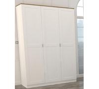 Armoire de style rustique Armoire de chambre à coucher Armoires blanches Penderie 136cm