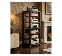 Armoire De Support De Composant Stéréo, Unité Multimédia De Support Audio Vidéo, Étagère De Plateau Tournant, Étagères De Stockage De Disques, Grand Centre(Red)