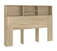 Armoire de tête de lit - Chêne sonoma - 140x19x103,5 cm - 4 portes - Bois d'ingénierie - Design contemporain