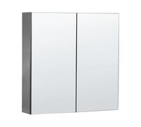 Armoire de Toilette 2 Portes 60 x 60 cm Rangement 2 Etagères Miroirs Suspendu No