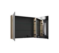 Armoire de toilette burgbad Eqio avec applique LED et éclairage du plan de toilette, 2 portes, 1000x800x170mm, SPGT100F3180, Corps: Décor Cachemire Chêne