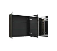 Armoire de toilette burgbad Eqio avec applique LED et éclairage du plan de toilette, 3 portes, charnières centrales à droite, 1200x800x170mm, SPGT120LF2010, Corps: Gris brillant
