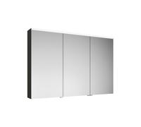 Armoire de toilette burgbad Eqio avec applique LED et éclairage du plan de toilette, 3 portes, charnières centrales à gauche, 1200x800x170mm, SPGT120RF2010, Corps: Gris brillant