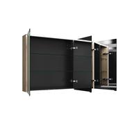 armoire de toilette burgbad Eqio avec éclairage LED à poser, 3 portes, charnières centrales à droite, 1200x800x170mm, SPGS120LF3180, Corps: Décor Cachemire Chêne