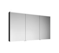 armoire de toilette burgbad Eqio avec éclairage LED à poser et éclairage du plan de toilette, 3 portes, charnières centrales à droite, 1400x800x170mm, SPGT140LF2010, Corps: Gris brillant