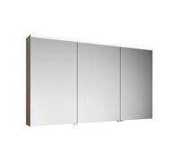armoire de toilette burgbad Eqio avec éclairage LED à poser et éclairage du plan de toilette, 3 portes, charnières centrales à gauche, 1400x800x170mm, SPGT140RF3180, Corps: Décor Cachemire Chêne