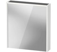Armoire de toilette Duravit D-Code, prise type E (FR, BE), 1 porte avec charnières à gauche, champ lumineux LED en haut, 651x700mm, 5 W, DC7105L18181000, Couleur: Blanc mat
