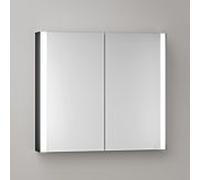 KEUCO SOMARIS armoire de toilette murale 2 portes, avec miroir chauffant, 800mm, 14502372101, Couleur: Noir Mat