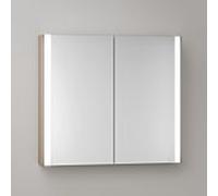 Armoire de toilette KEUCO Somaris avec éclairage 14502852100 80 x 71 x 12,7 cm, décor chêne clair, 2 portes, saillie murale