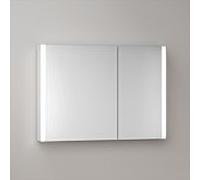 KEUCO SOMARIS Armoire de toilette murale 2 portes, asymétrique, avec miroir chauffant, 1000mm, 14503002201, Couleur: Miroir
