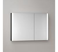KEUCO SOMARIS Armoire de toilette murale 2 portes, asymétrique, 1000mm, 14503372200, Couleur: Noir Mat