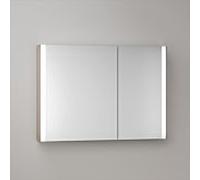 Armoire de toilette KEUCO Somaris avec éclairage 14503852200 100 x 71 x 12,7 cm, décor chêne clair, montage mural, 2 portes, asymétrique