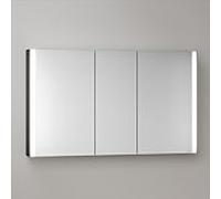 KEUCO SOMARIS armoire de toilette murale 3 portes, avec miroir chauffant, 1200mm, 14504373101, Couleur: Noir Mat