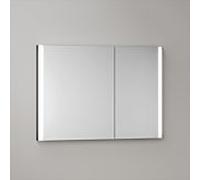 Armoire de toilette KEUCO Somaris avec éclairage 14513372200 100 x 71 x 11,5 cm, noir mat, 2 portes, fixation murale, asymétrique