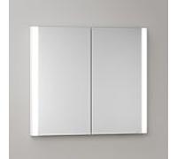 Armoire de toilette KEUCO Somaris avec éclairage intégré 14512512101, 80 x 71 x 11,5 cm, blanc mat, 2 portes, fixation murale, miroir chauffant