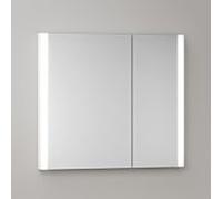 KEUCO SOMARIS Armoire de toilette encastrable 2 portes, asymétrique, avec miroir chauffant, 800mm, 14512512201, Couleur: Blanc Mat