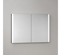 Armoire de toilette KEUCO Somaris avec éclairage intégré 14513372101 100 x 71 x 11,5 cm, noir mat, fixation murale, 2 portes, miroir chauffant