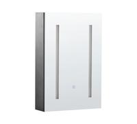 Armoire de Toilette Moderne Minimaliste 40 x 60 cm avec Rangement LED Noire Came