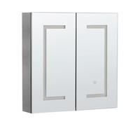 Armoire de Toilette Murale Moderne et Minimaliste LED 60 x 60 cm Rangement Noire