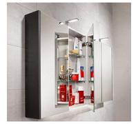 Armoire de toilette Royal Plaza Merlot 100x74cm sans éclairage rectangulaire avec 2 portes Panneau de particules Argent 33309