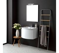 ARMOIRE DE TOILETTE SUSPENDUE ARRONDIE 62 CM BLANC RECTANGULAIRE MIROIR RIVA
