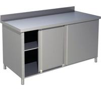 Armoire de travail KBS à rebord surélevé, L 120 cm x P 70 cm x H 85 cm, avec portes coulissantes