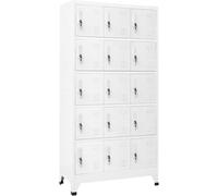 Armoire de vestiaire, armoire de bureau, armoire métallique, armoire de rangement, armoire métallique avec serrure, en acier, gris clair, 90 x 40 x 180 cm