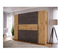 Forte Narago Armoire en Bois de chêne Artisan Aspect béton Gris foncé 270,3 x 210,5 x 61,2 cm