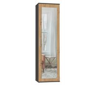Armoire d'entrée - CDF - ATARA - 180x50x35 cm - 2 étagères - Miroir - Gris mat