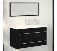 vidaXL Meuble lavabo salle de bain bois vieilli, lavabo intégré, 2 tiroirs, 80×38,5×48 cm