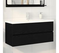 vidaXL Armoire d'évier avec lavabo intégré Gris béton 90x38.5x45 cm