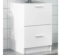 vidaXL Armoire d'évier Blanc 40x37x59 cm Bois d'ingénierie, Armoire de Salle de Bain, Armoire de Rangement Salle de Bain, Meuble lavabo de Salle de Bain