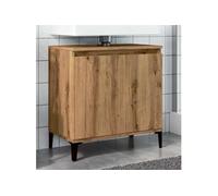 Armoire d'évier chêne artisanal 58x33x60 cm bois d'ingénierie, meuble de lavabo de salle de bain, meuble de salle de 857118