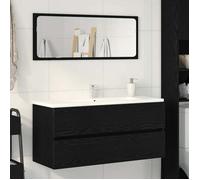 Armoire d évier chêne noir 100x38,5x45 cm bois d ingénierie Noir G