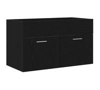 Armoire d'évier - vidaXL - caisson sous évier - bois d'ingénierie - chêne noir - 38,5 x 100 x 46 cm - 2 portes{sst40i}