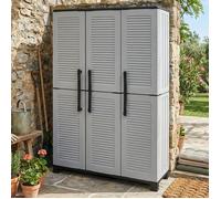 Armoire d'extérieur Aruro Dmora plastique gris clair 102x37x169h cm
