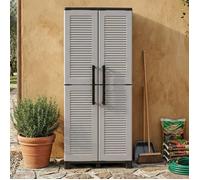 Armoire d'Extérieur Askan Dmora, en Plastique Gris Clair 68x37x169h cm
