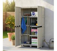 Armoire d'extérieur Dbaldanz - Dmora - En PVC - Gris clair 100x39h172 cm