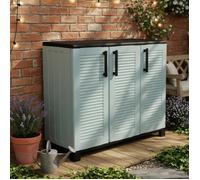 Armoire d'extérieur Dbelpann - Dmora - En PVC - Gris clair, Noir 102x37h90 cm