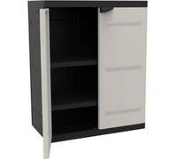 Armoire d'extérieur, Plastiken, Plastique titane, Noir/Bej, 70x44x88cm