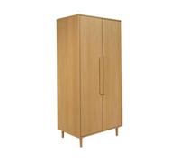 Armoire dressing décor bois de chêne 2 portes. étagères et penderie - L 80 x P 55 x H 180cm - Juliana